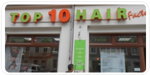 Schaufensterbeschriftung für Top10Hair Leipzig